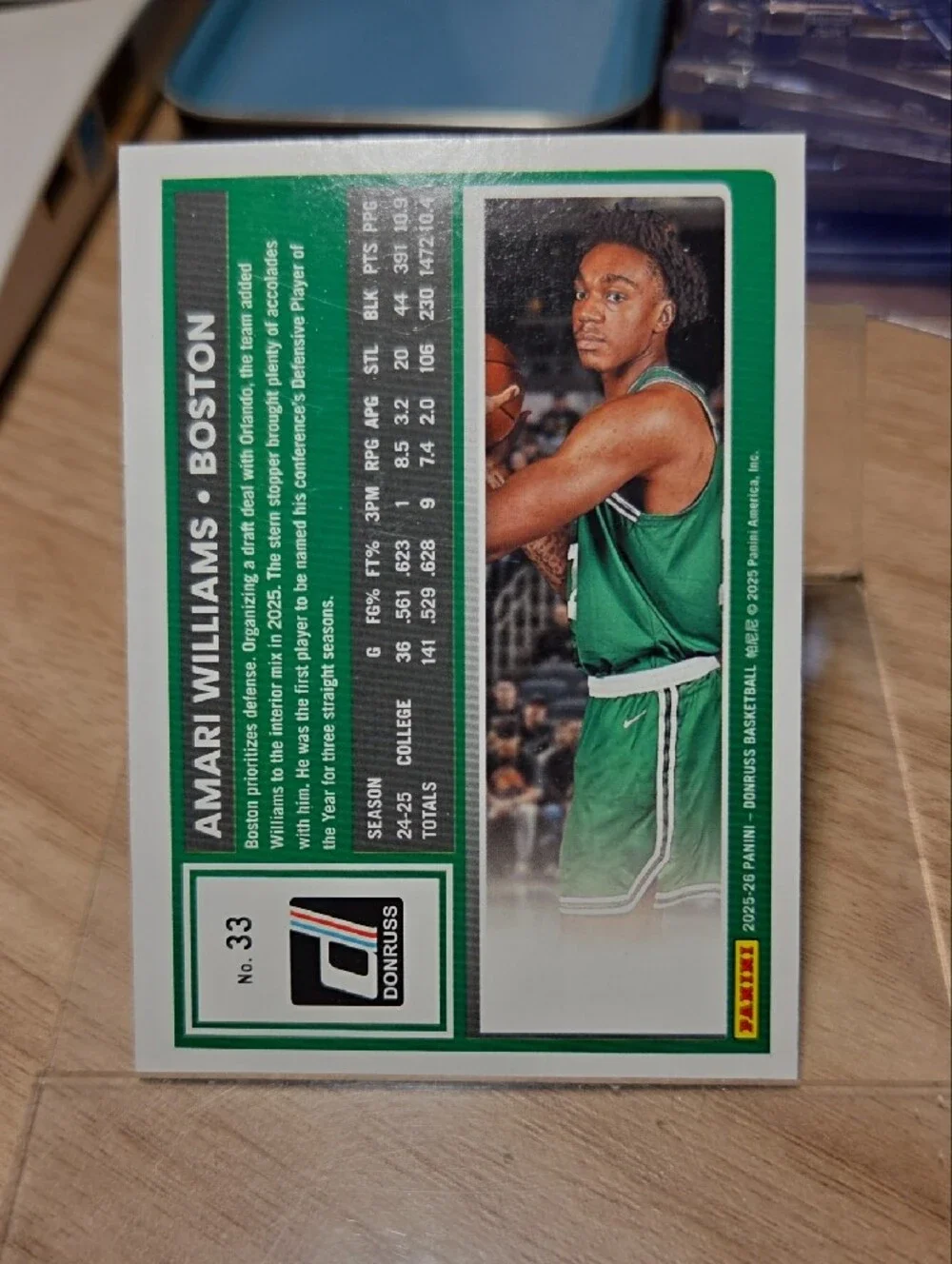 2026 Donruss Amari Williams Green Laser Foil Rookie Card